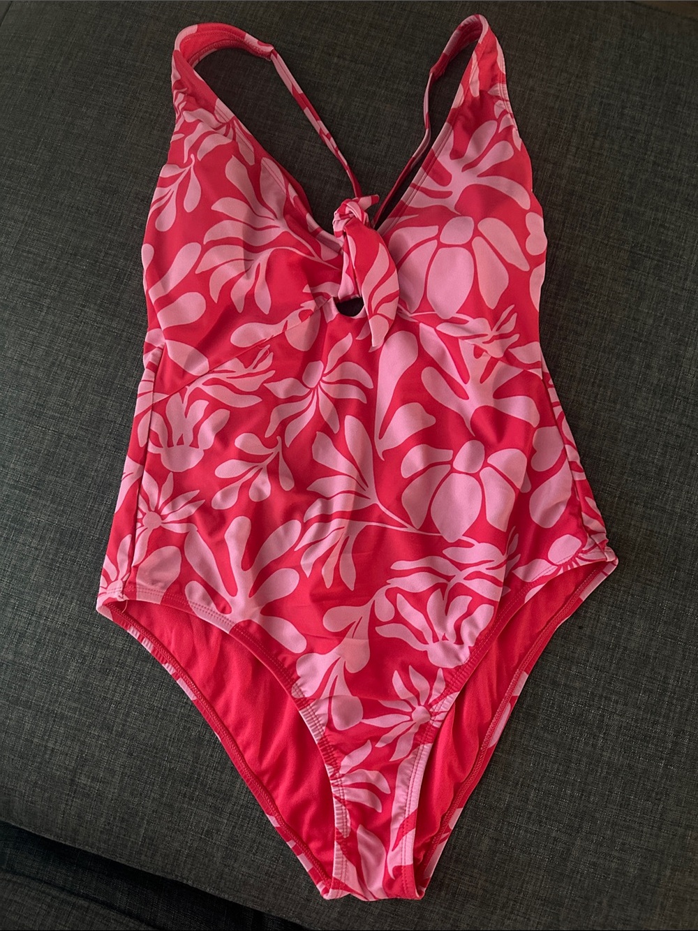 Shade & Shore Pink Floral One-Piece Swimsuit - Bright Pink bathing suit